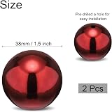 sourcing map Gazing Globe 1.5 inch Ruby Red Stainless Steel Ball 2pcs view 2