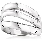 Ross-Simons Italian Sterling Silver 3-Row Wave Ring
