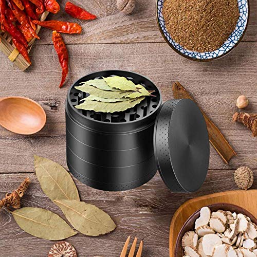SmallDot [Large 5 Pieces, 2.5"] Spice Herb Grinder with Pollen Catcher & Bonus Brush, Two Filtration Mesh Screens - Thumbnail 6