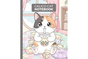 Calico Cat Notebook: Pastel, Cozy, and Wide-Ruled Journal – 110 Pages for School, Writing, Notes – Perfect Gift for Kids, Adu