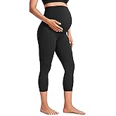 CRZ YOGA Butterluxe Maternity Capris Leggings 21" - Over The Belly Workout Active Yoga Womens Pregnancy Crop Pants Stretchy