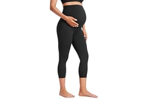CRZ YOGA Womens Butterluxe Maternity Capris Leggings 21" / 23'' - Crop Pants Over The Belly Workout Active Yoga Pregnancy