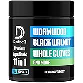 DEDICAD 11in1 Wormwood Capsules - 180 Capsules Extracted from Black Walnut, Cloves, Ginger, Turmeric, Apple, Berberine HCl & More - Support Immune System for 3 Months