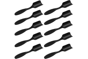 OSVJE 10Pcs Plastic Mini Gardening Shovel Spoons Soil Scoops, All Black Mini Shovel for Planting, Digging, Transplanting Succulents, Potted Flowers, or Milk Powder, Lightweight and Easy to Clean