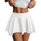 Avidlove Women Mini Flowy Pleated Skirt Lingerie Ruffles Beach Short Skirt White Small