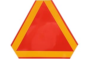 minkissy Slow Moving Vehicle Reflective Triangle Sign Enhanced Reflective Properties for Tractors and