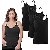 Under Control Nursing Cami Tank Tops for Breastfeeding Women Nursing Tops Maternity Shirts, Camisoles with Built in Bra 3Pack