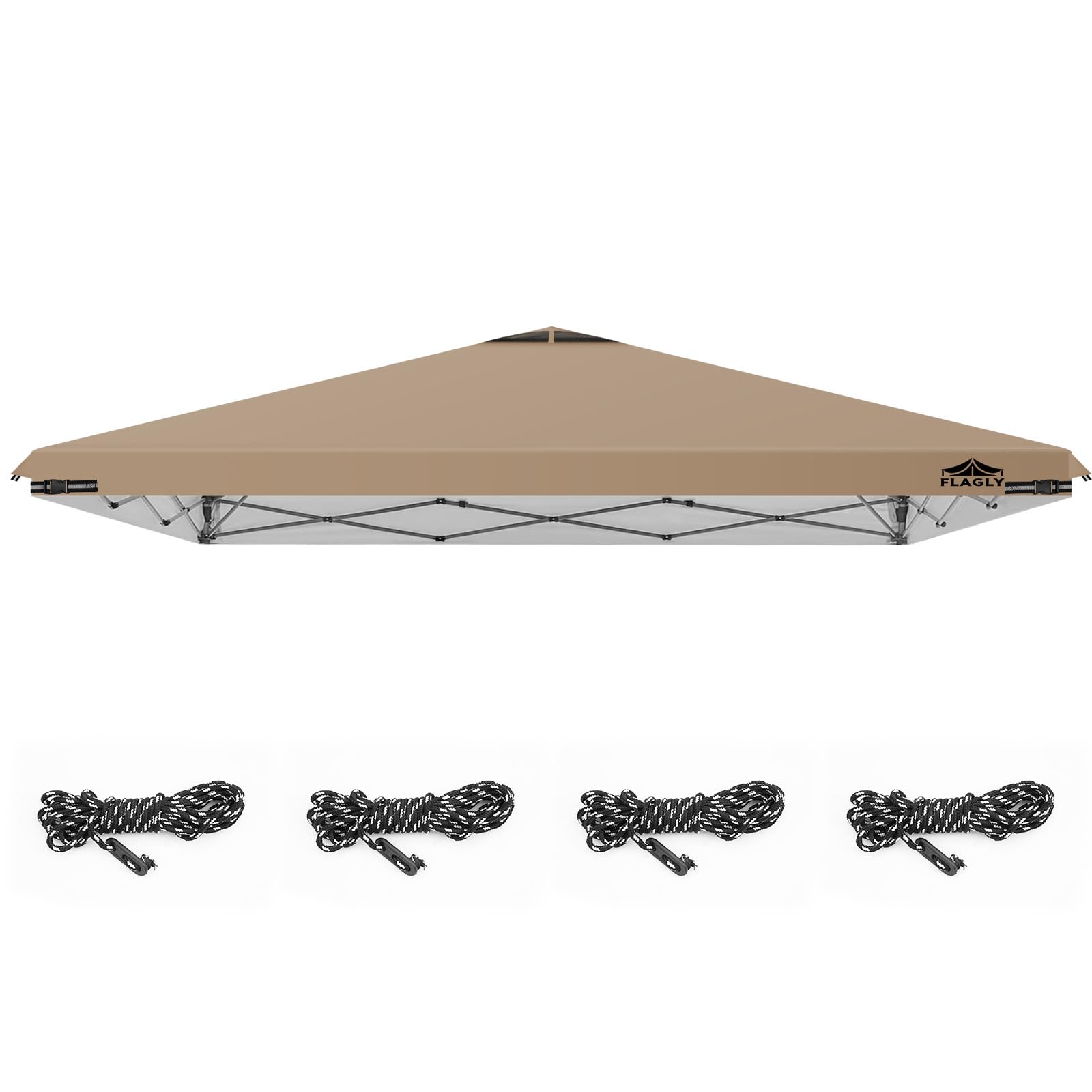 Photo 1 of 12x12ft Replacement Canopy Top with Air Vent, Waterproof & UV Protection Canopy Tent Top Cover for Straight Leg Canopy Frame - for Outdoor, Patio, Event, Trade Show (Khaki, 12x12ft)