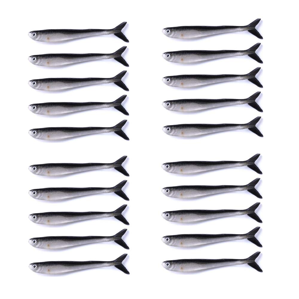 VOANZO 20 PCS Fishing Lures, Fishing Lures Soft Bait Lure Saltwater Serie For Perch Pike Trout Chub (10cm)