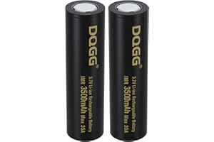 DQGG 18650 Rechargeable Battery 3500mAh 3.7V Li-ion Batteries 18650 Battery Flat Top 2 Pack for Flashlight Headlamp