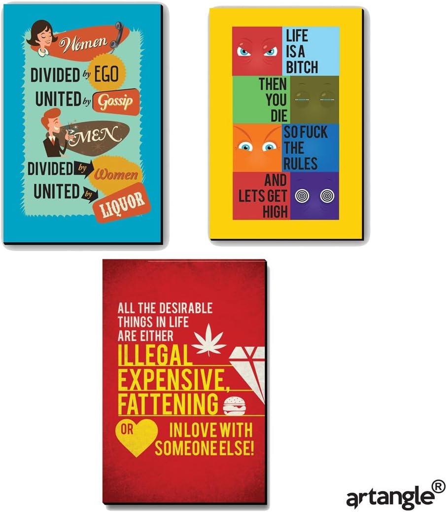 Artangle Fiberboard Quirky/Humorous/Funny Magnets (Set of 2)