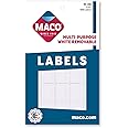 MACO White Rectangular Multi-Purpose Labels, 3/4 x 1 Inches, 1000 Per Box (MS-1216)