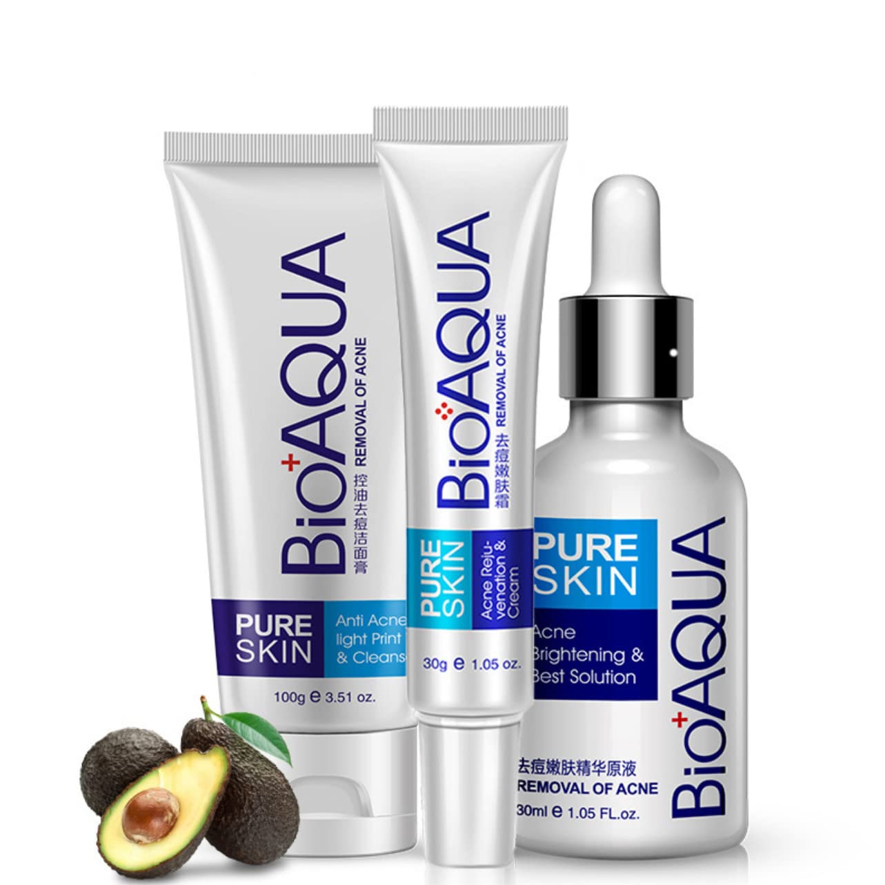 BIOAQUA 3in1 Face Acne Scar Removal Spots Pimples Oil Cream Scar Blemish Marks Moisturizing Oil 100g+30g+30ml