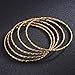 SHEGRACE Multi Layer Bangles for Girls 24K Gold Plated Bangles with Diagonal Pattern 7.5