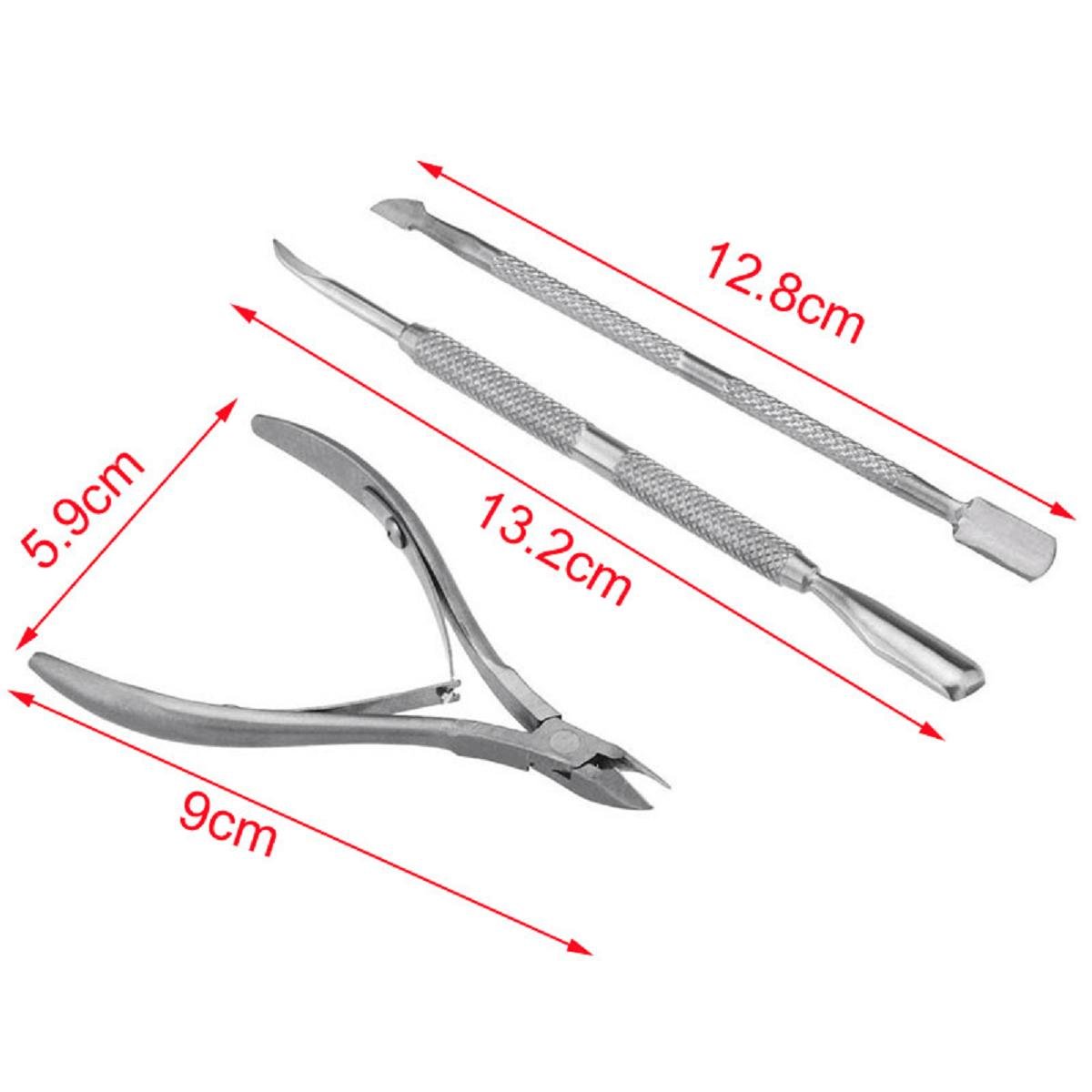 Gnker Nail Cuticle Pusher Spoon Nail Scissor Stainless Steel Remover Cutter Nipper Clipper 3PCS/lot: Beauty