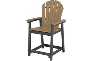 OTSUN Outdoor Tall Adirondack Chair, HDPE Weather Resistant Outdoor Chair for Garden, Backyard, Poolside, Capacity 400LBS (1 PC, Chocolate & Black)