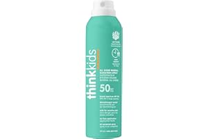 Thinksport Kids Sunscreen Spray, SPF 50 All Sheer Mineral Sunscreen, 6 Fl Oz, Clear Water Resistant Baby & Toddler Sun Screen