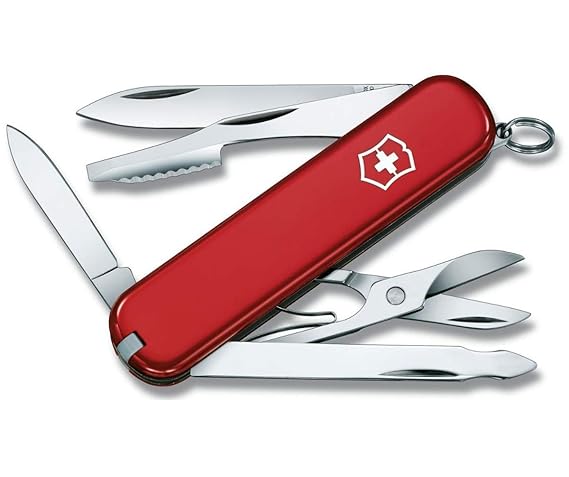 Victorinox Executive Klein Taschenmesser, 10 Funktionen, Orangenschäler, Nagelfeile, rot