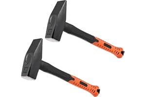 JEUIHAU 2 PCS 3.3 Lb Cross Peen Blacksmith Hammer, 2 Pound Cross Pein Hammer for Machinists, Engineers, Carpenters