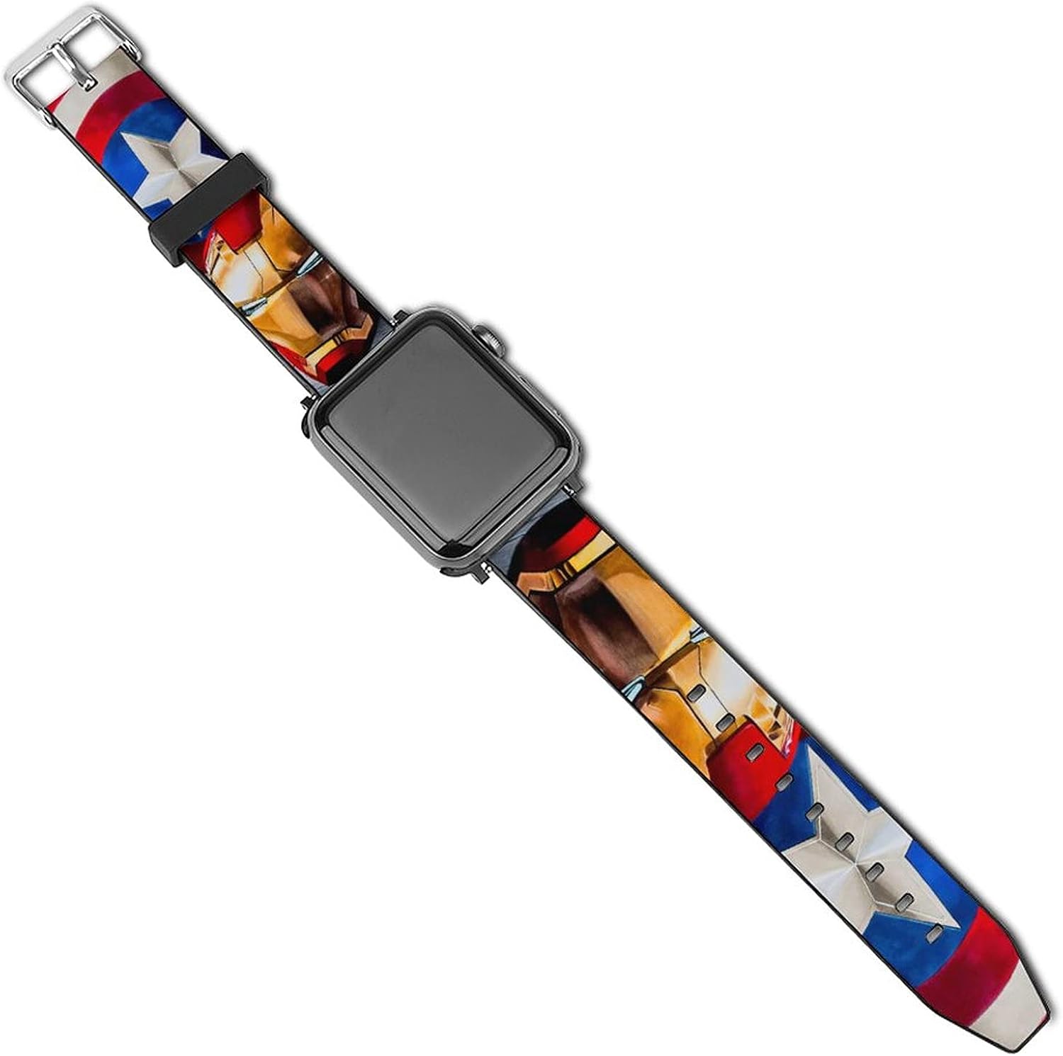 Thor And Captain America Art Apple Watch Band 44mm 42mm 40mm 38mm Leather Compatible iWatch Strap Compatible Apple Watch 5 4 3 2 1