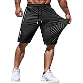 Hidkat Men's Athletic Shorts Lightweight Sport,Gym,Workout，Running Jogging Shorts Quick Dry with Zipper Pockets