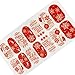 SHAN RUI 6 Sheets Christmas Nail Art Stickers Nail Decals with 1 pair of Scissors, 1 Nail File
