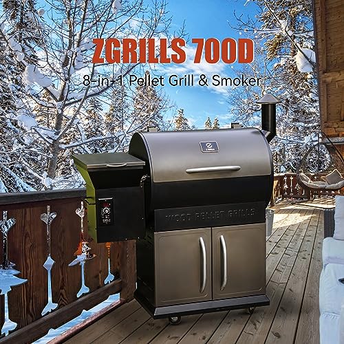Z GRILLS Wood Pellet Grill Smoker with PID Control, Rain Cover, 700 sq