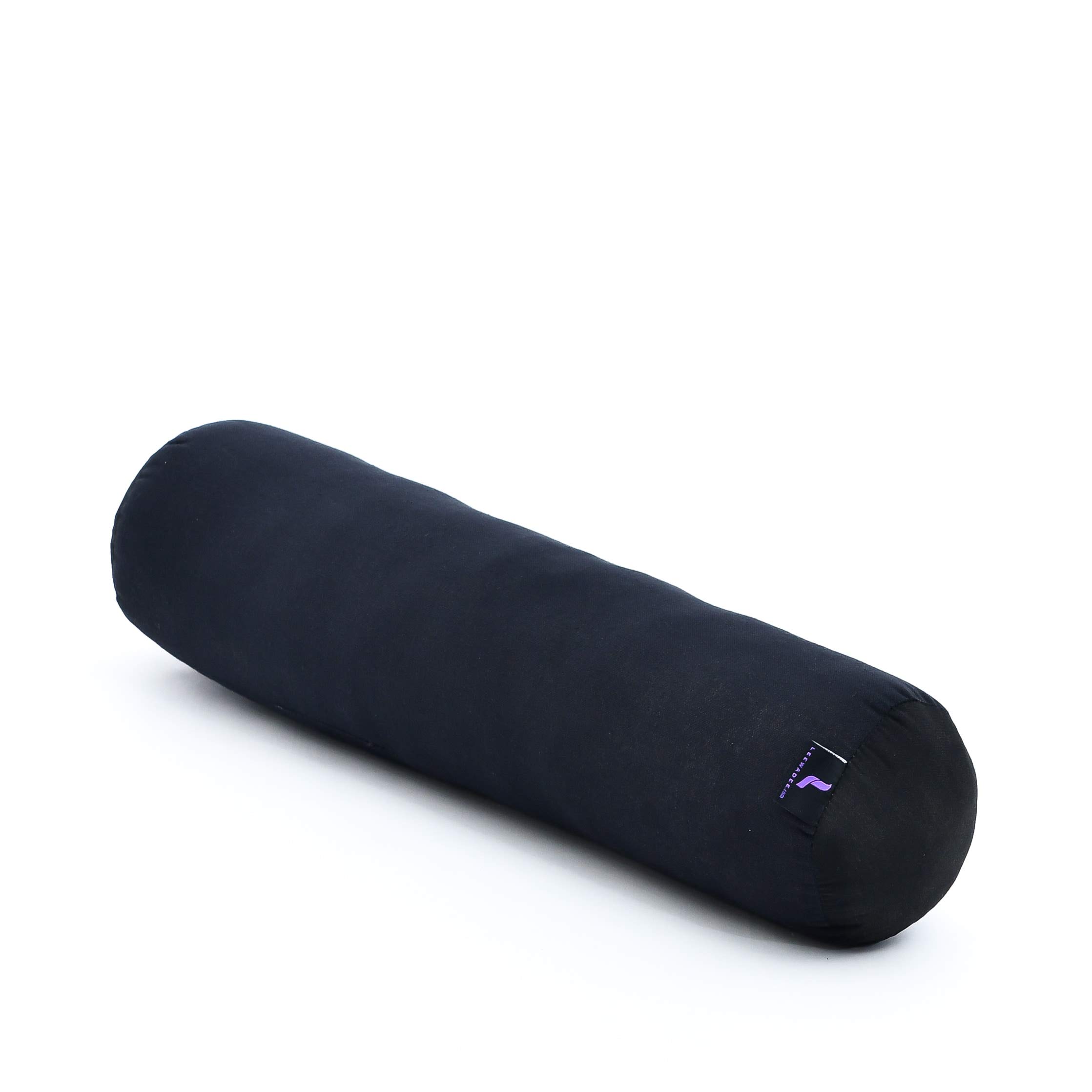 Leewadee Yoga Bolster – Shape-Retaining Cervical Neck Roll, Tube Pillow for Comfortable Reading, Made of Eco-Friendly Kapok, 50 x 15 x 15 cm, black