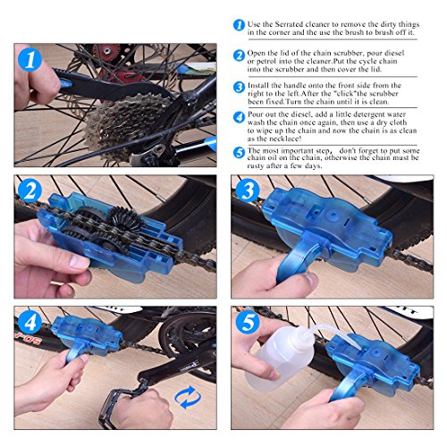 Bike Chain Cleaner, Bbtops Chain Cleaning System Clean Accessories Bicycle Chain Machine Brush Scrubber Bicycle Maintenance Clean Accessories Set - Quick Clean Tool for All Types of Bicycle - Thumbnail 5
