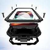 Lunivop Compatibility with iPhone 15 Plus Case 6.7'' 2023 Heavy Duty with Built in Screen Protector Lens Protection Rugged Stand 360 Full Body Military Grade Metal Bumper Phone Cases Men Black