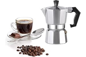 WOLEN Moka Pot Coffee Pots And Stovetop Espresso Maker,Italian Coffee Maker,Greca Coffee Maker, Cafeteras,Silver (2 Cup)