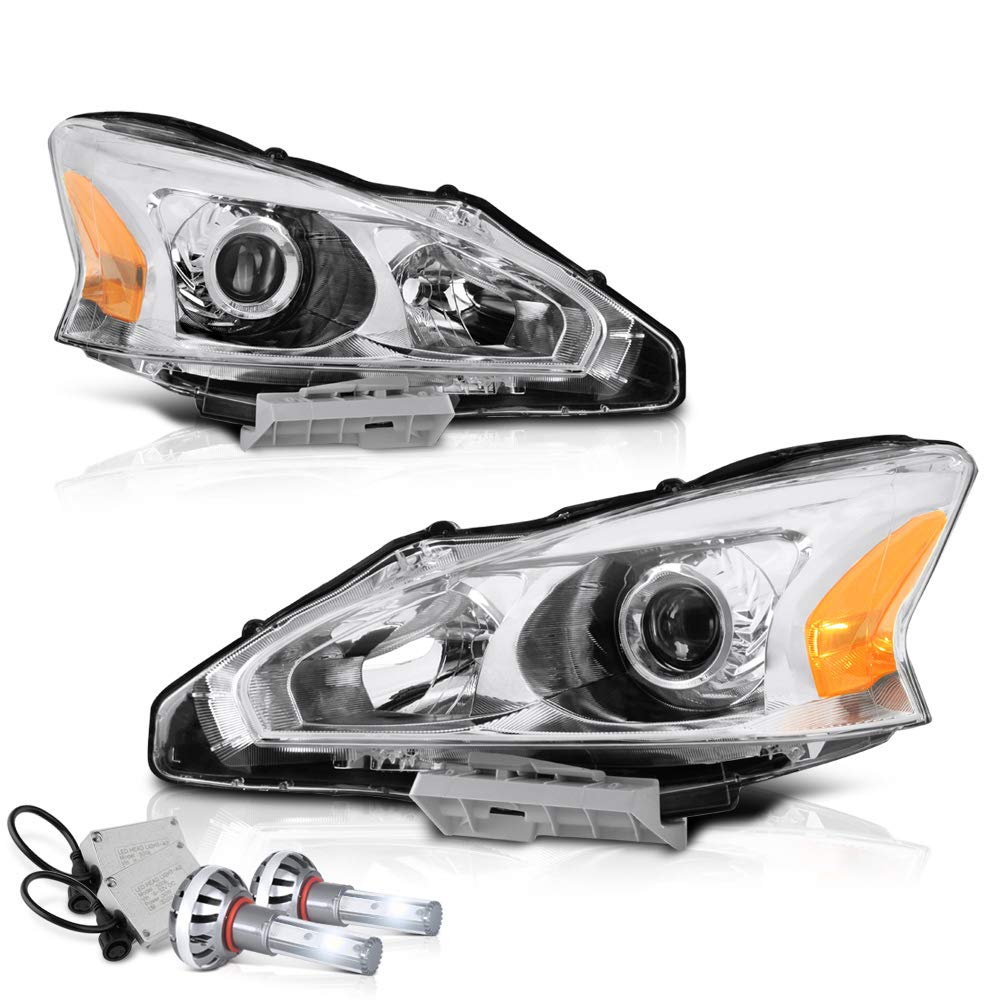 Amazon.com: VIPMOTOZ Chrome Housing OE-Style Projector Headlight Headlamp  Assembly For 2013-2015 Nissan Altima Sedan Halogen Model, Driver &  Passenger Side: ...