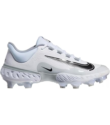 Nike Cleats Mens‎ 12 White Alpha Huarache Elite 4 Low MCS Baseball FD6255-100 Nike Alpha Huarache Elite 4 Low MCS White Gray Baseball  main image 3