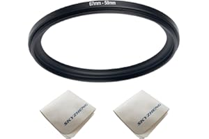 SKYZHENG 67mm Lens to 58mm Camera Lens Adapter 67mm to 58mm Step Down Ring Adapter Ring for All Brands of UV ND CPL, with Premium Lens Wiping Cloth 2 Pack (67mm-58mm)