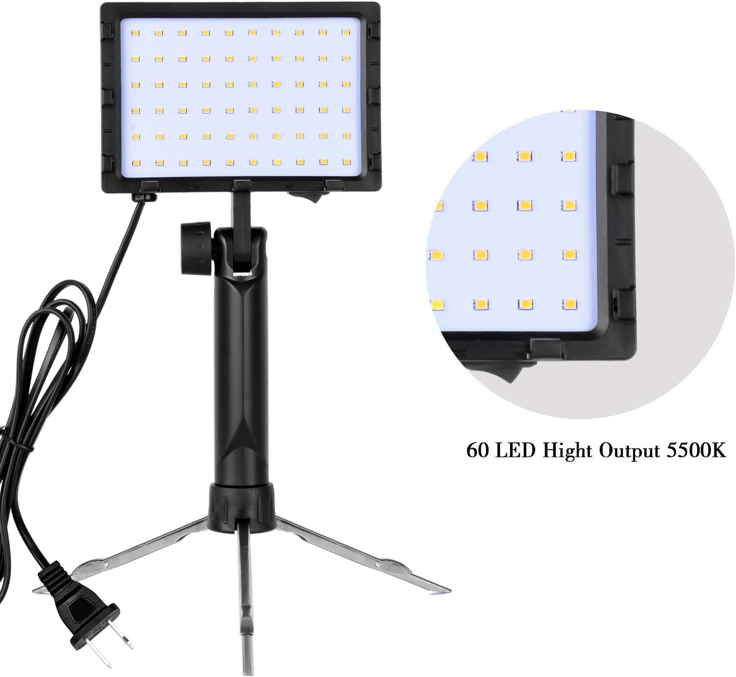 Emart 60 LED Continuous Portable Photography Lighting Kit for Table Top Photo Video Studio Light Lamp with Color Filters - 2 Packs : Camera & Photo