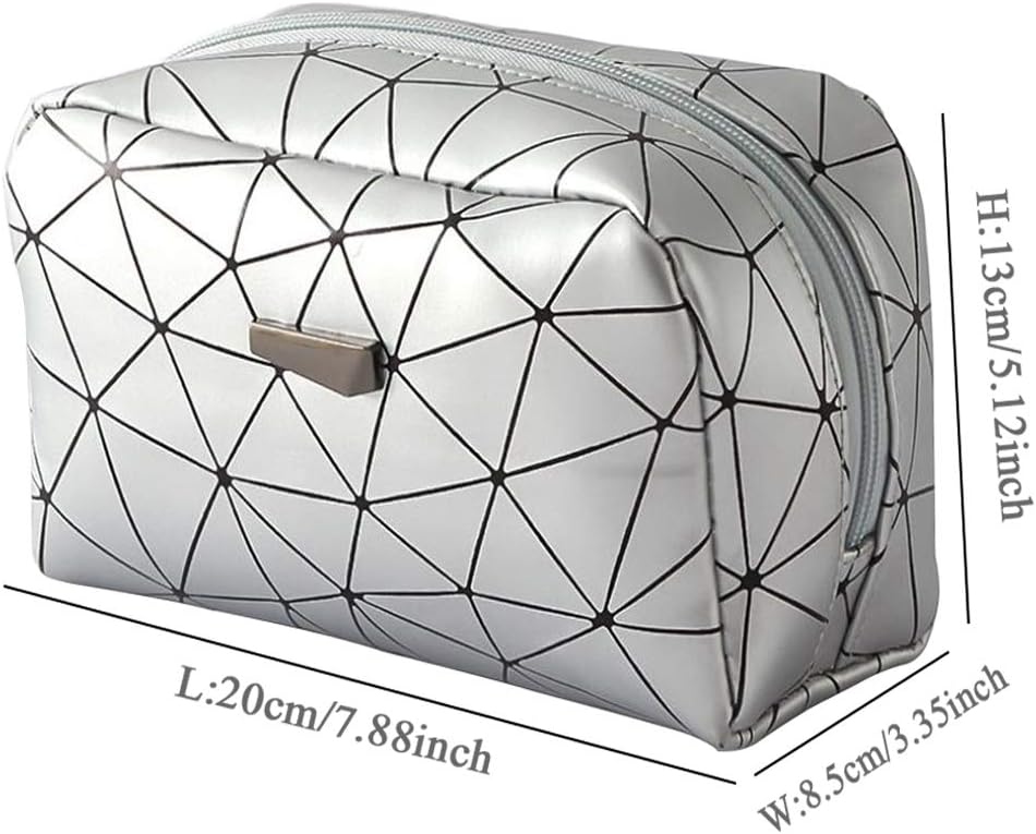Generic 5L27 Silver Makeup Bag, Acrylic, SIZE:7.88" * 3.35" * 5.12"/20 * 8.5 * 13cm(L*W*H) - Image 3