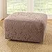 SureFit Stretch Jacquard Damask - Ottoman Slipcover - Mushroom
