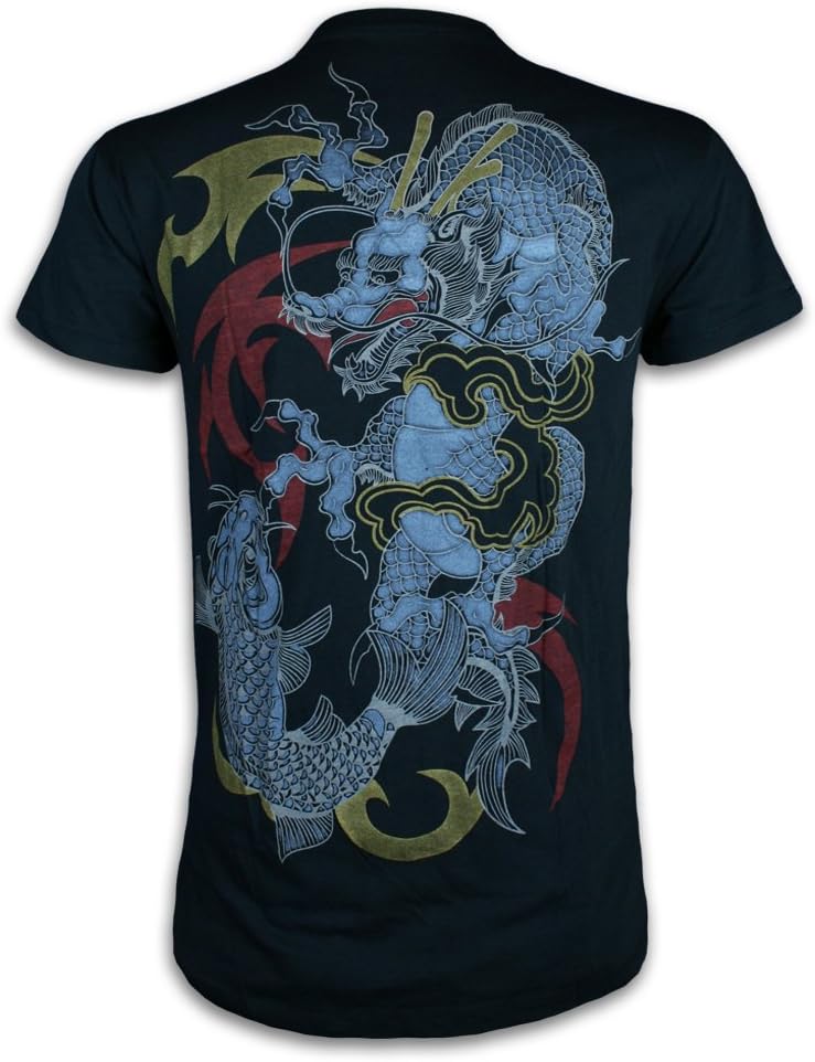 Ako Roshi Men´s T-Shirt Gin Ryu - Silver Dragon Size M L XL Martial Arts Tattoo Japan MMA