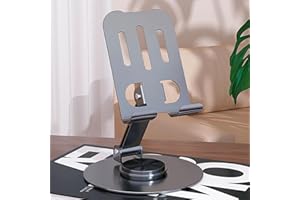 Metal Cell Phone Stand, Multi-Angel Adjustable Rotation, Non-Slip Metal Phone Stand for Desk(Grey)