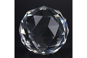 Crystal Glass Ball, 60 mm / 2.36 inch Clear Cut Translucent Faceted Gazing Ball, Crystal Sphere Prisms Home Hotel Decor Hardw
