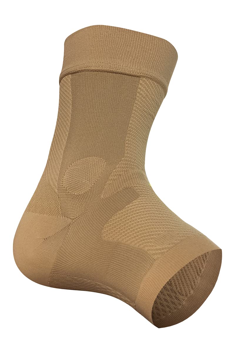 Compression Ankle Brace by Orthosleeve, for Achilles Tendonitis, swollen ankles, painful ankles, improves balance and helps prevent falls. Size XL, right, colour natural