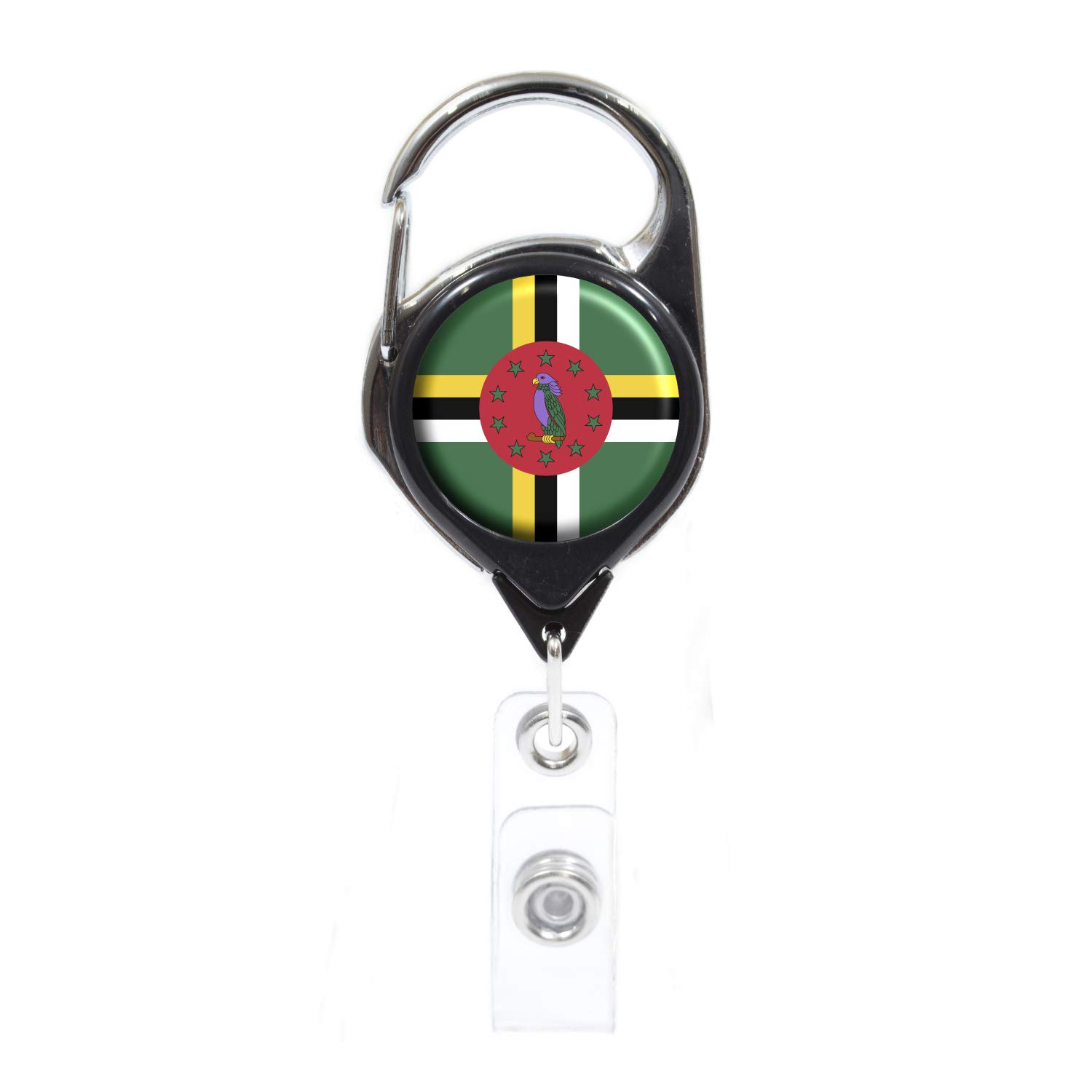 Officially Needed-Dominican Republic Country ID Badge Holder, Black Retractable Carabiner Clip | Great Office Supplies or Holding Keys | Gifts for Women, Teachers, Nurses, Professionals, Government