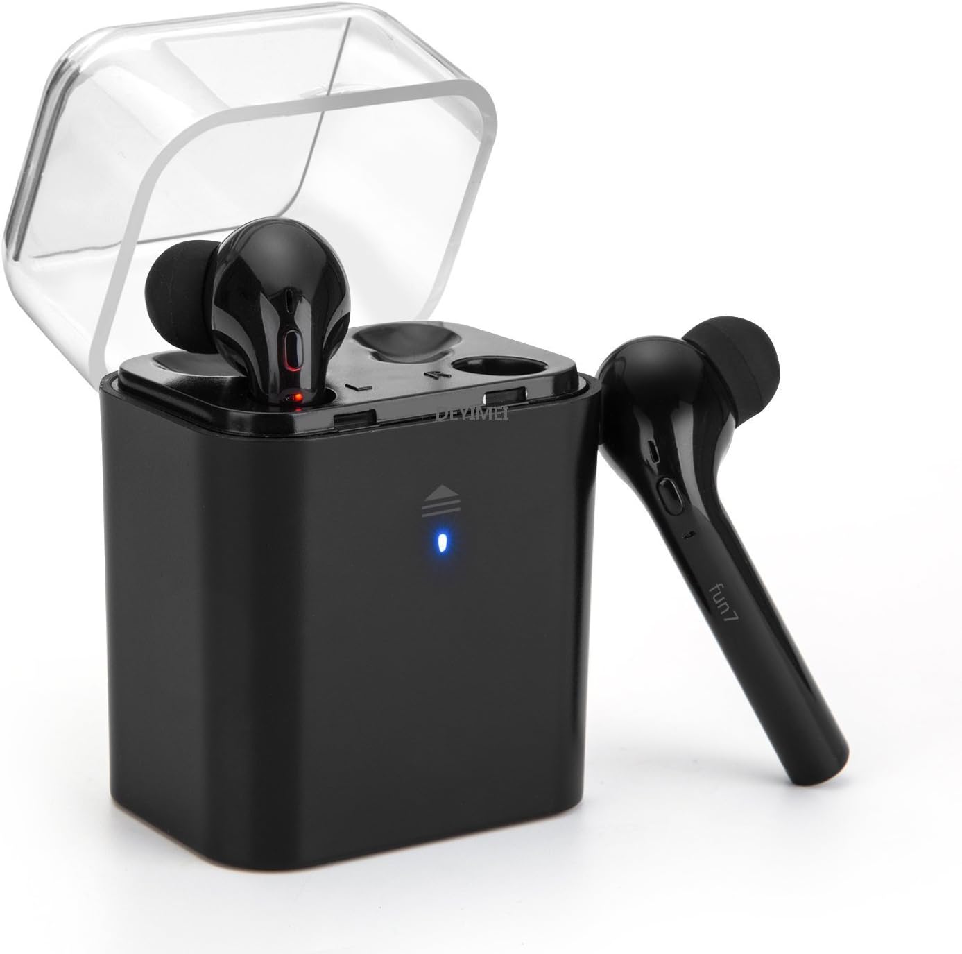 DEYIMEI Mini Wireless Earbuds, Twins In-Ear Stereo Headphone with Mic, Charging Box for iPhone and Android - Twins
