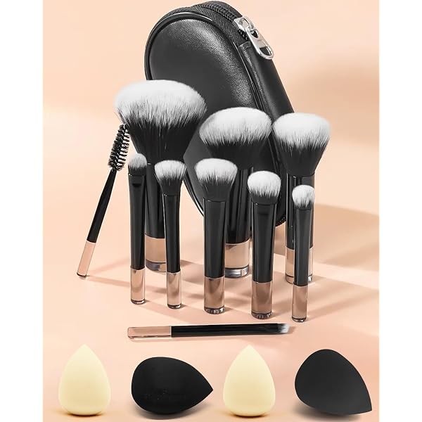 Bling Toman 4-in-1 Mini Make-up Pinsel Set – Synthetische Haare, Goldfarben Für Lidschatten, Augenbrauen, Lippen & Foundation