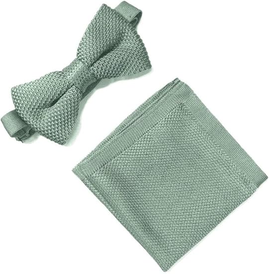 Sage green bow tie and pocket square set Broni&Bo Amazon.co.uk Clothing