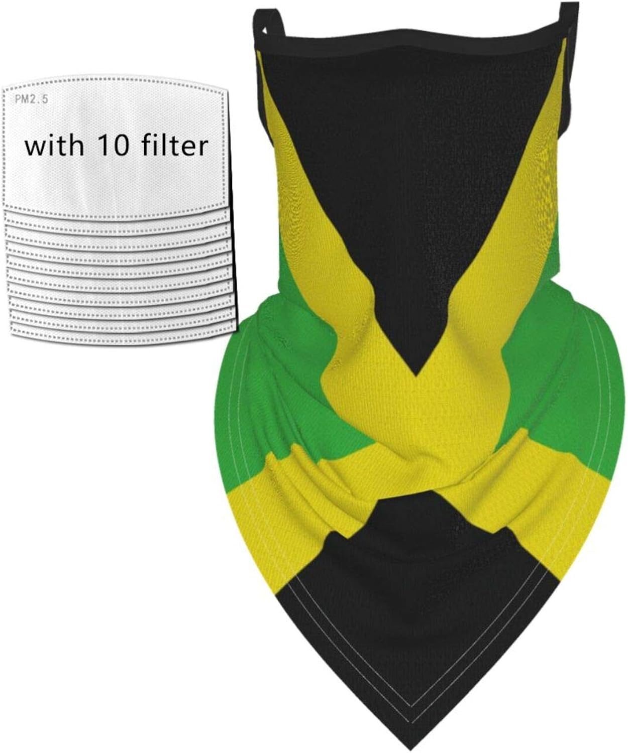 Jamaica Flag Jamaican Scarf Neck Gaiter With Ear Loops Balaclava Keep