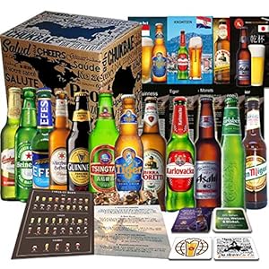 12x BIERE DER WELT, Geschenkidee für Mann zum Geburtstag, Vatertag, Ostern, Geschenkkarton + Tasting Anleitung + 12 x…