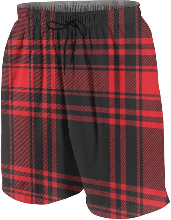 Amazon Co Jp 水着 メンズ おしゃれ サーフパンツ 黒と赤のチェック柄 海パン 人気 スイムパンツ 短パン ビーチパンツ サーフトランクス 水陸両用 旅行 速乾 Clothing Accessories