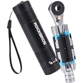 ROCKBROS Bike Repair Tool Kit, Portable 72-Tooth Ratchet Set with 8 S2 Bits | 72-tooth two-way ratchet, 8 S2 hex, Torx, Phillips and slotted bits, magnetic holder and aluminum tube for portable repairs.