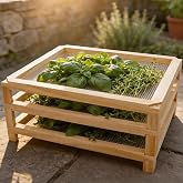 3-Layer Stackable Wooden Herb Drying Rack,Mesh Dryer Screen For Countertop | 11.8&times;15.74in No-Drill Drying Rack.Perfect For Herbs,And Plant Specimens.Saves Small Space, Unique Gift For Gardeners Lovers